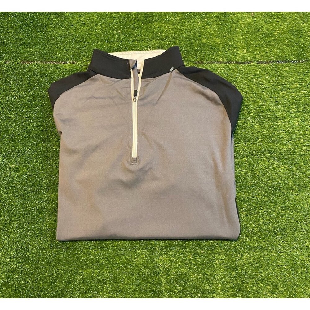 Footjoy 1/4 zip mens medium black gray performance golf long sleeve nylon 30